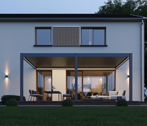 Weide Wand-Pergola LED E-Deluxe Plus 4x6, ca.