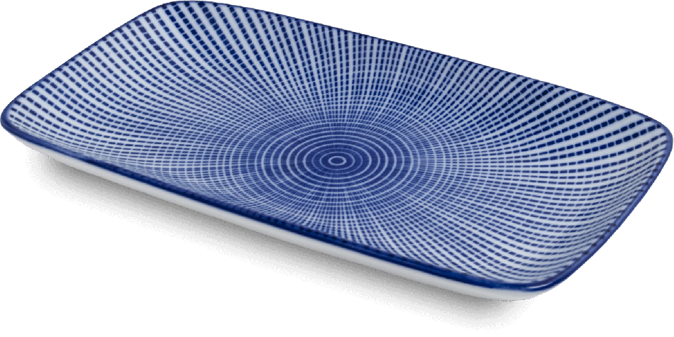 Sushi Schaal Tokusa Blauw China 22x12.2x2cm