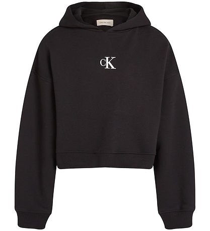 Calvin Klein Kapuzenpullover - Logo Boxy Fit - Schwarz