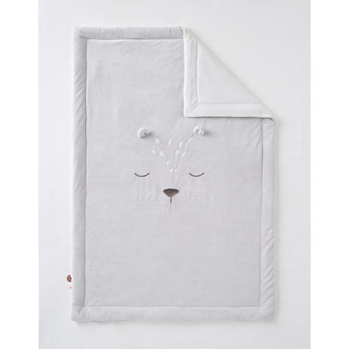 Couverture 100 cm X 140 cm veloudoux gris Babou & Kendi - NOUKIE 'S