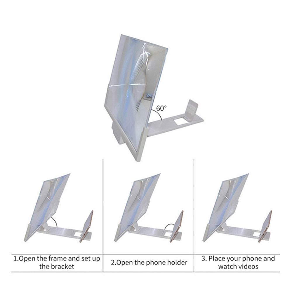 Faltbare 3D Handy Lupe 14 Zoll Heimkino Bildschirm Vergrösserungsglas Screen Projektor - Schwarz