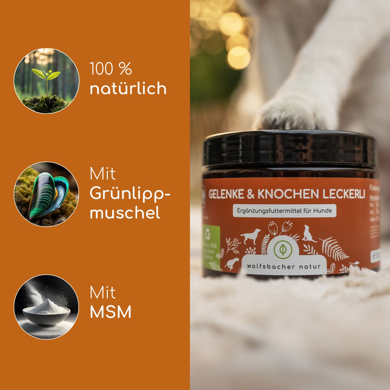 Wolfsbacher Natur Gelenke & Knochen Leckerli 3x