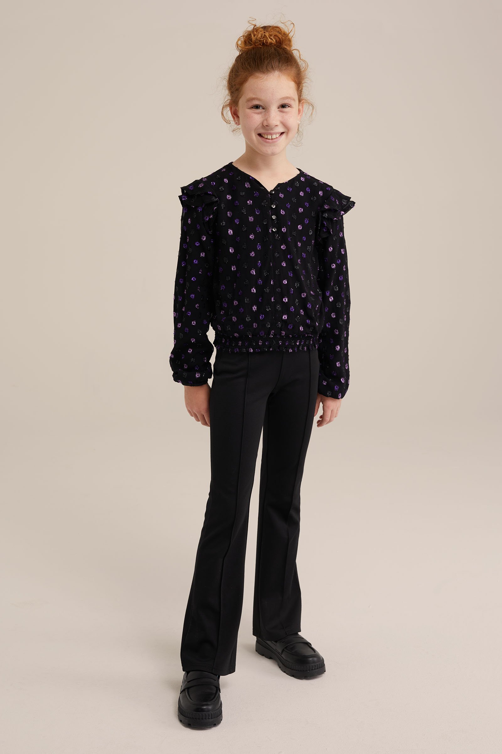 Dames blouse met dessin WE Fashion Paars