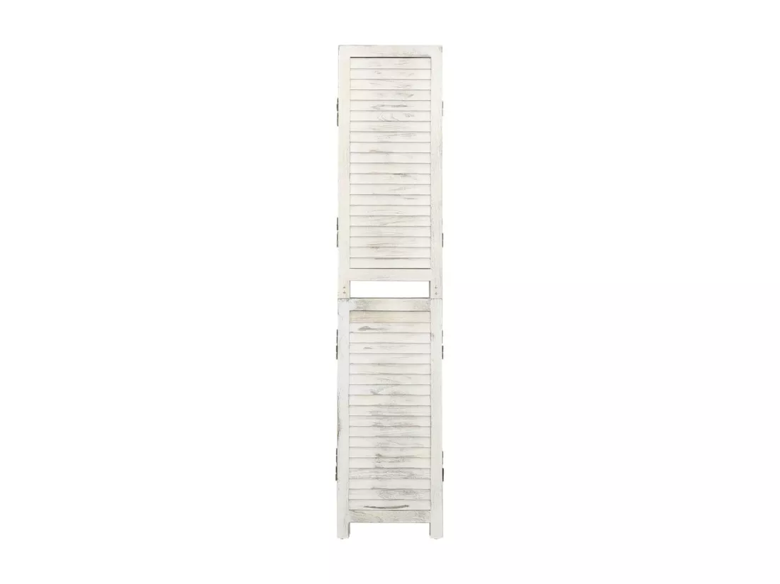Cloison de séparation 5 panneaux Blanc antique 178,5x166cm Bois