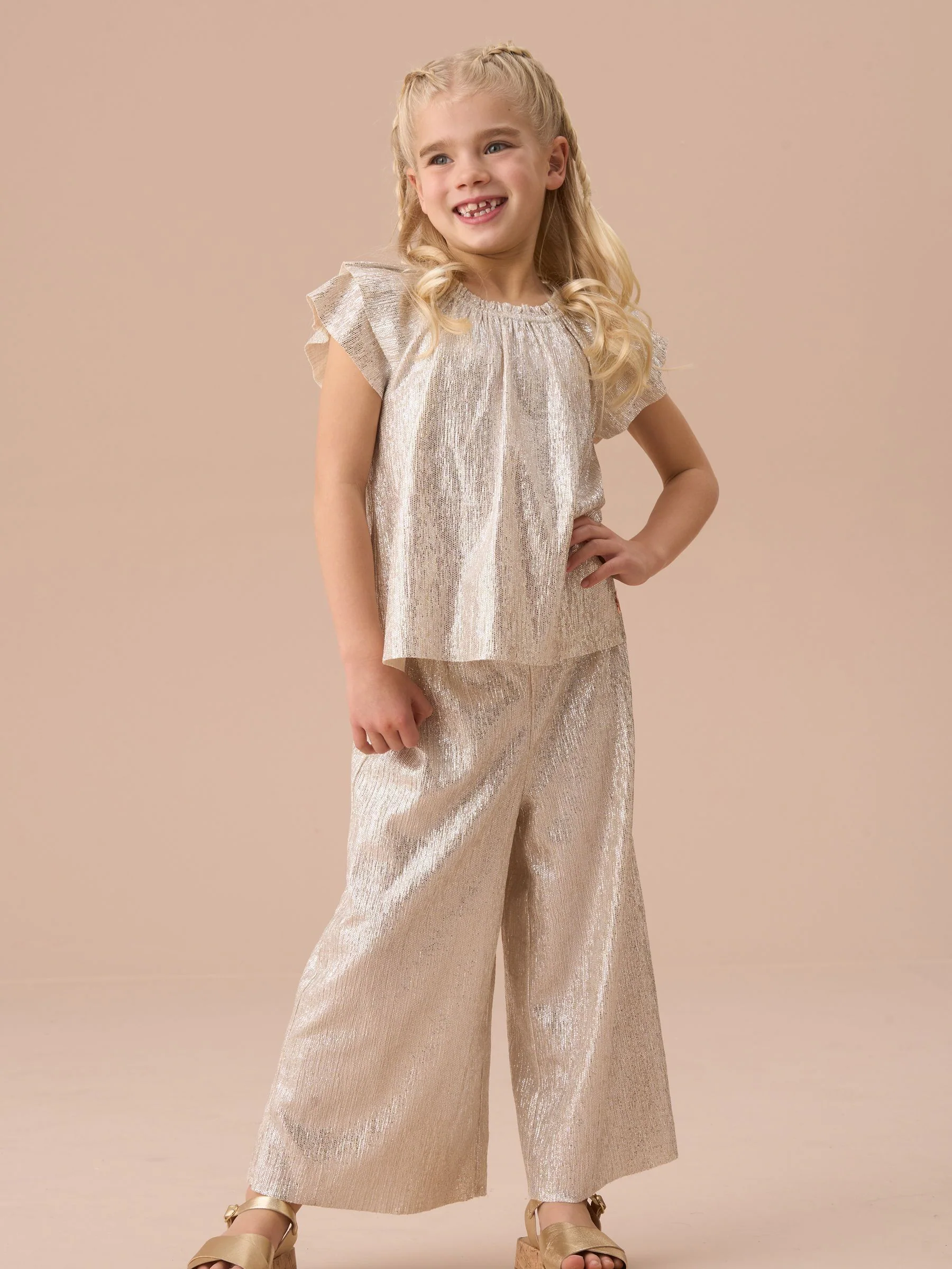 Angel & Rocket Carmen zilverkleurige top