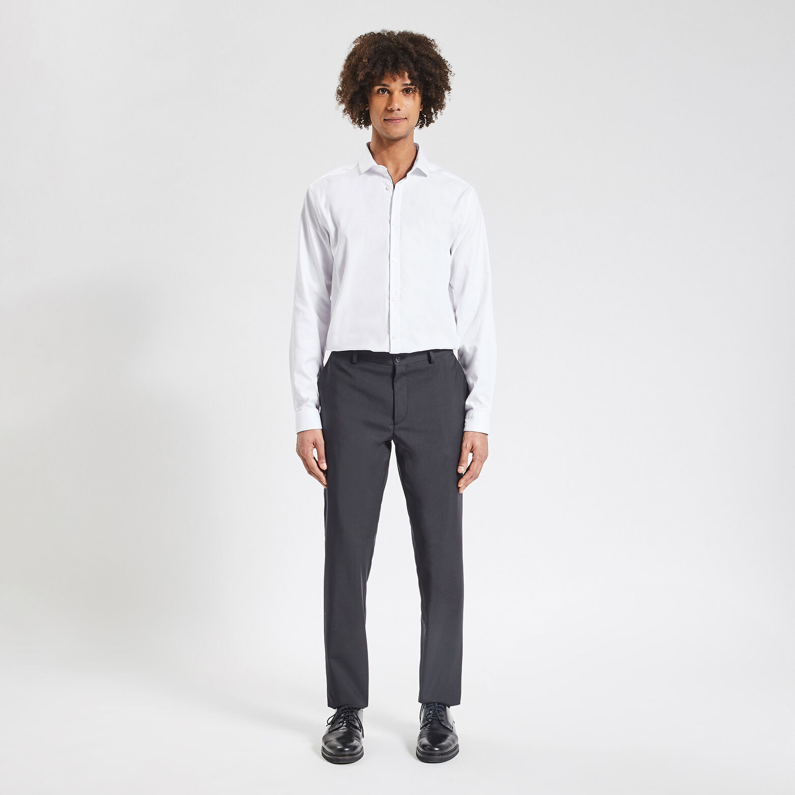 Pantalon de costume slim en laine Bleu