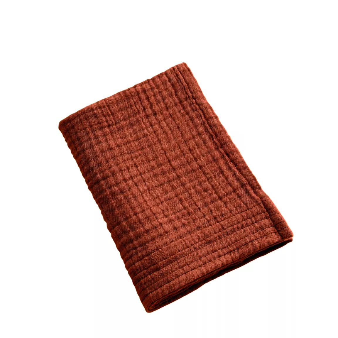 Serviette de bain gaze de coton (30 x 50 cm) Gaïa Terracotta
