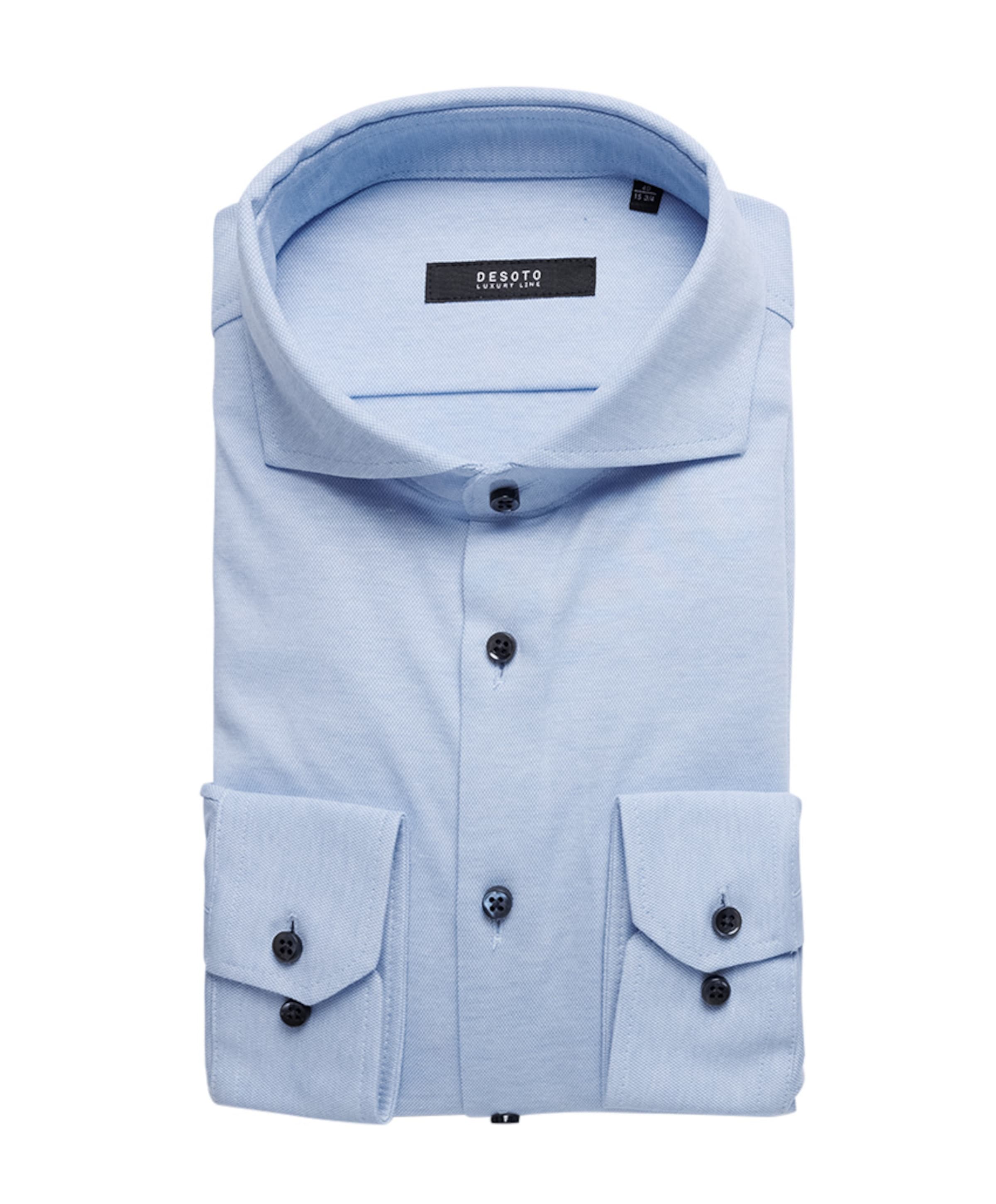 Desoto Heren overhemd lange mouw blauw