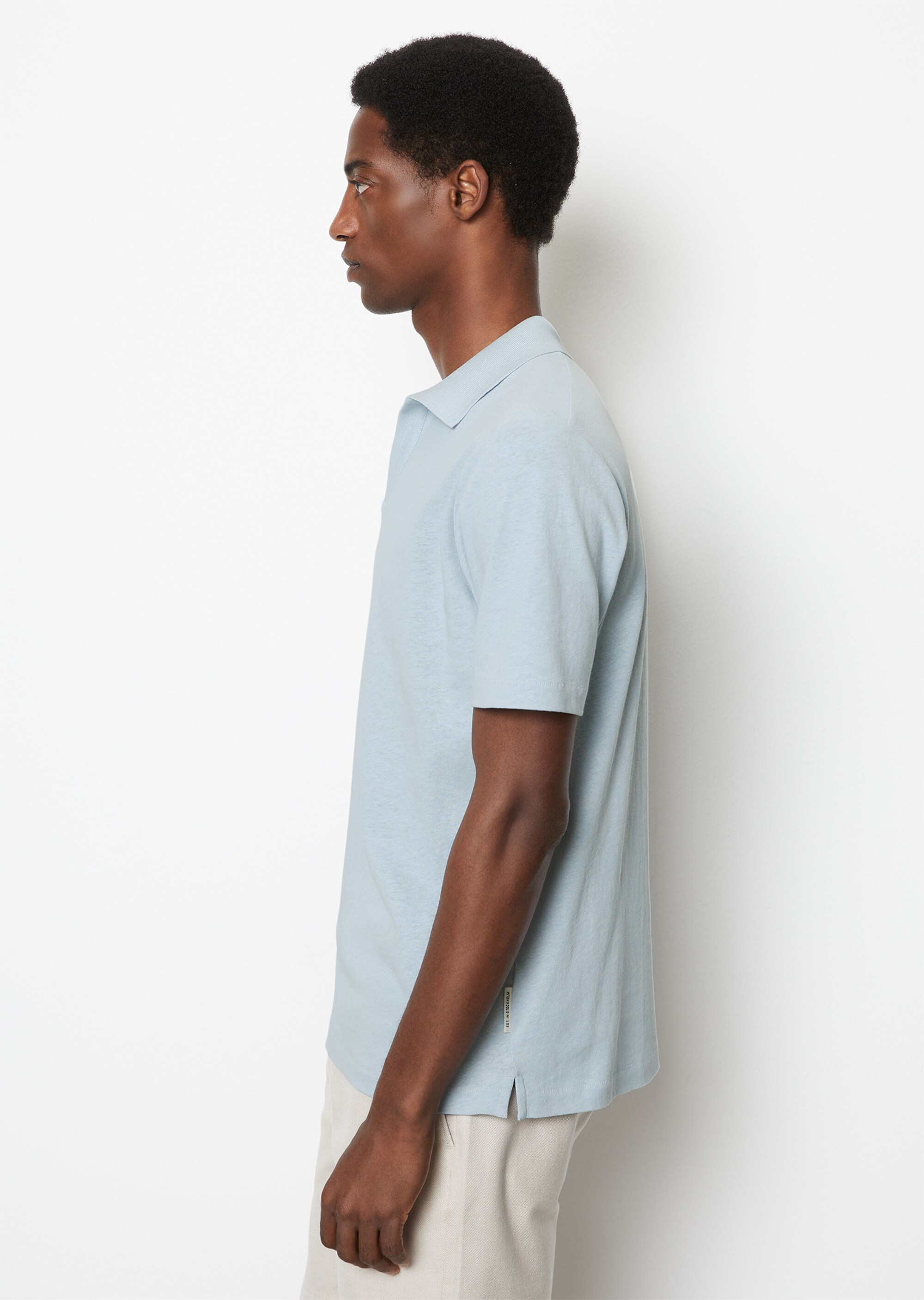 Poloshirt Jersey regular aus Bio-Baumwolle und Leinen