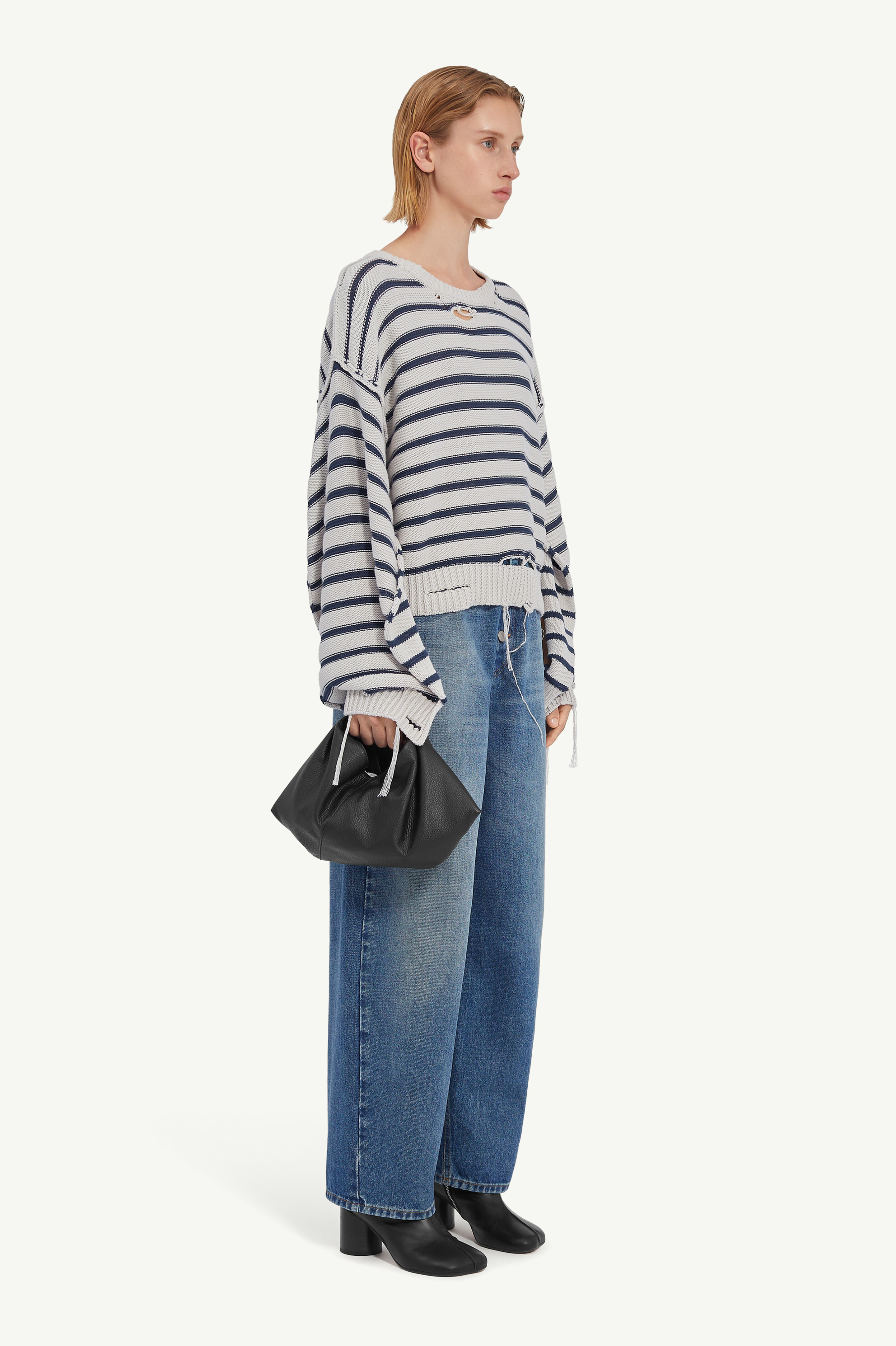 Blue Cotton Knitted Jumper