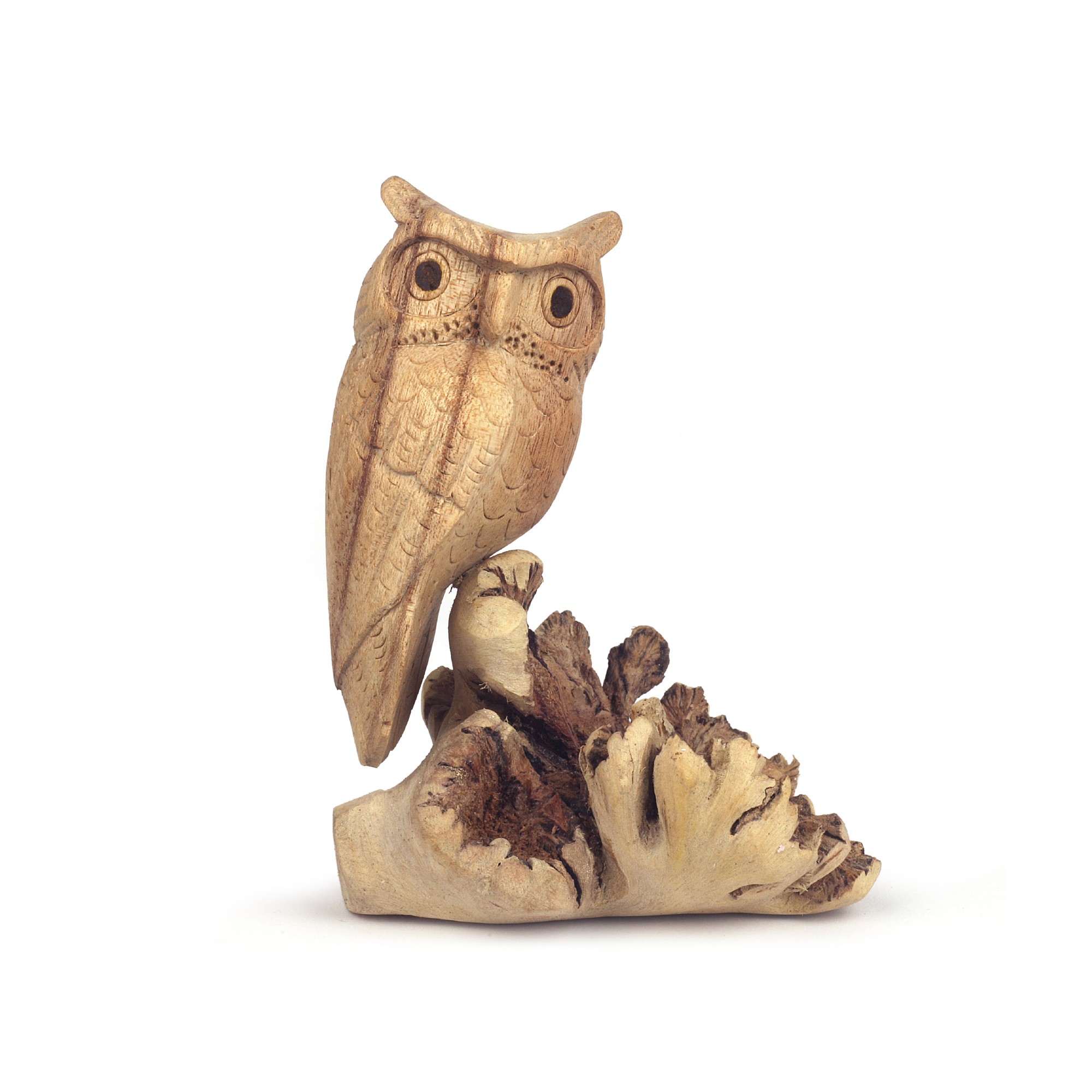 Figur 'Eule' aus Holz, H 13 cm, B 10 cm, T 9 cm von fischer's lagerhaus