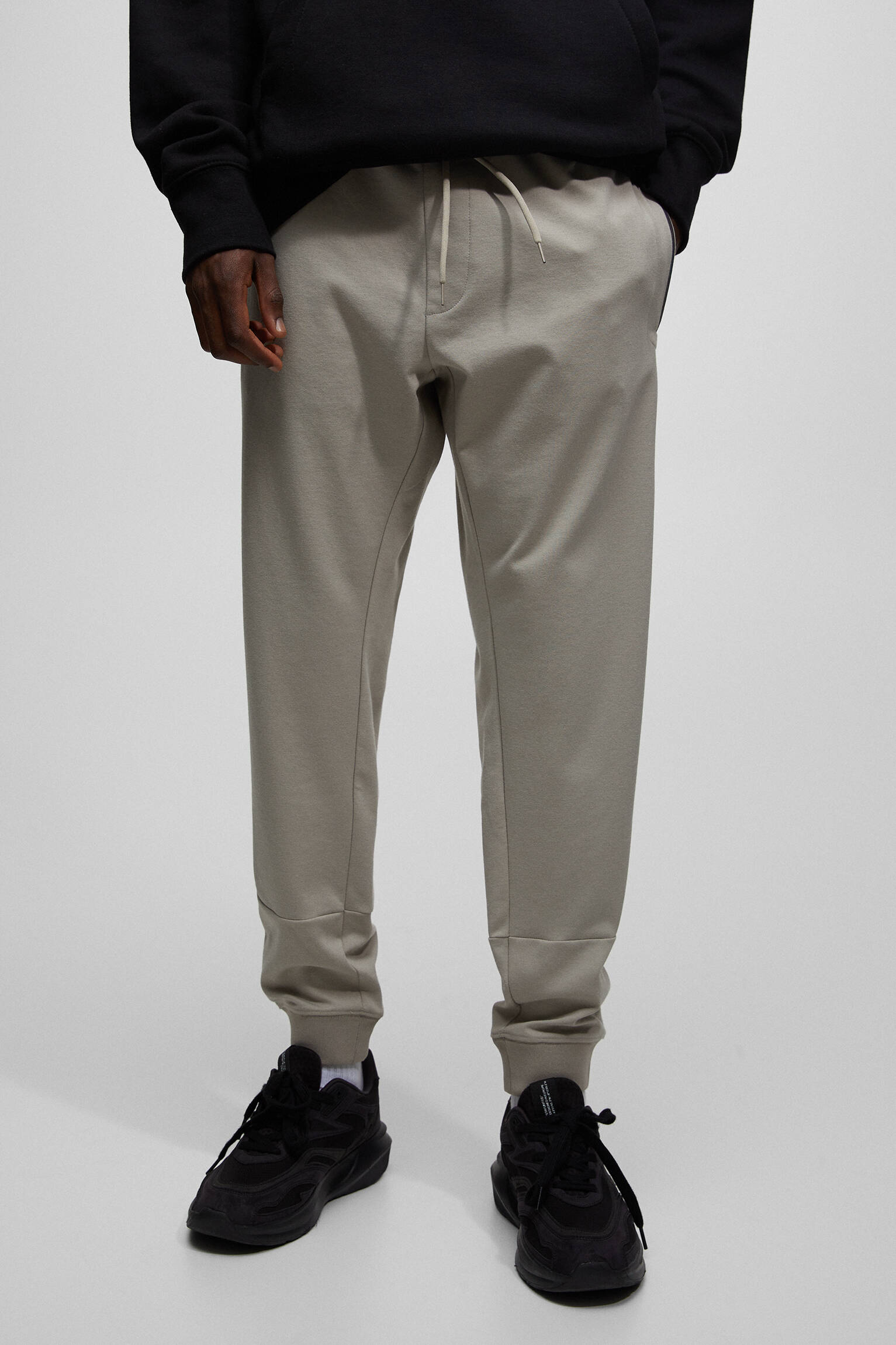 Calça de moletom estilo jogger - vison