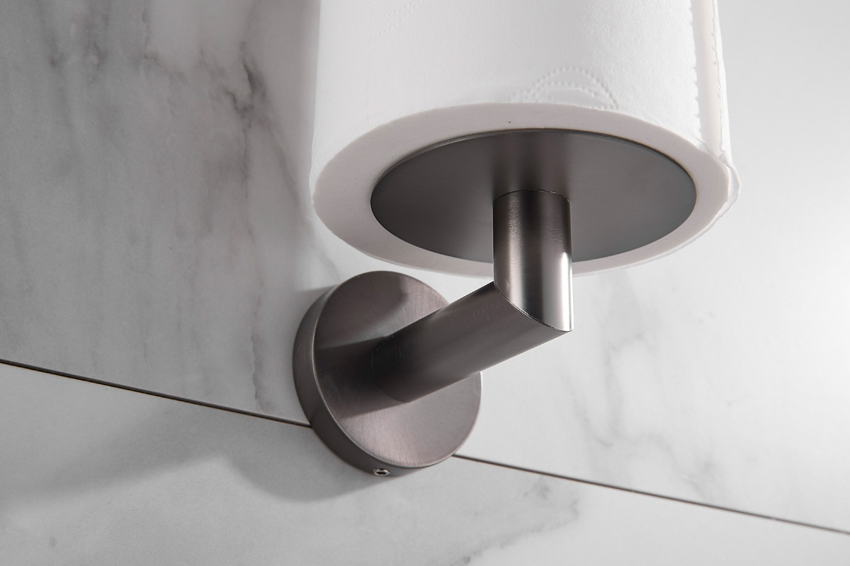 Saniclear Iron dubbele reserve rolhouder verouderd ijzer - gunmetal