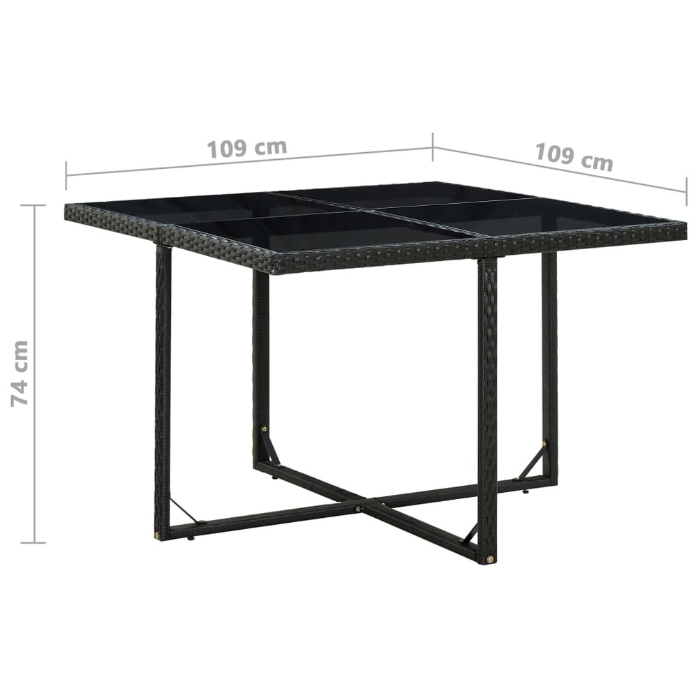 Salon de jardin meuble d'extérieur ensemble de mobilier 9 pièces avec coussins résine tressée noir