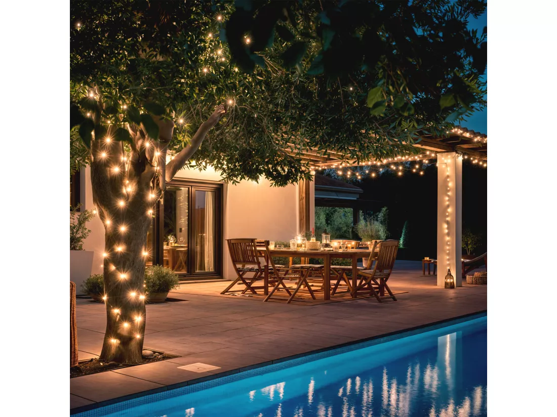Guirlande LED Extérieure Solaire Câble 12m RGB