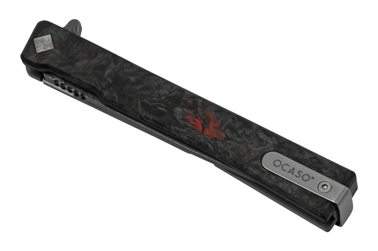 Ocaso Solstice Damascus 10IFR Fat Carbon Dark Matter Red, zakmes