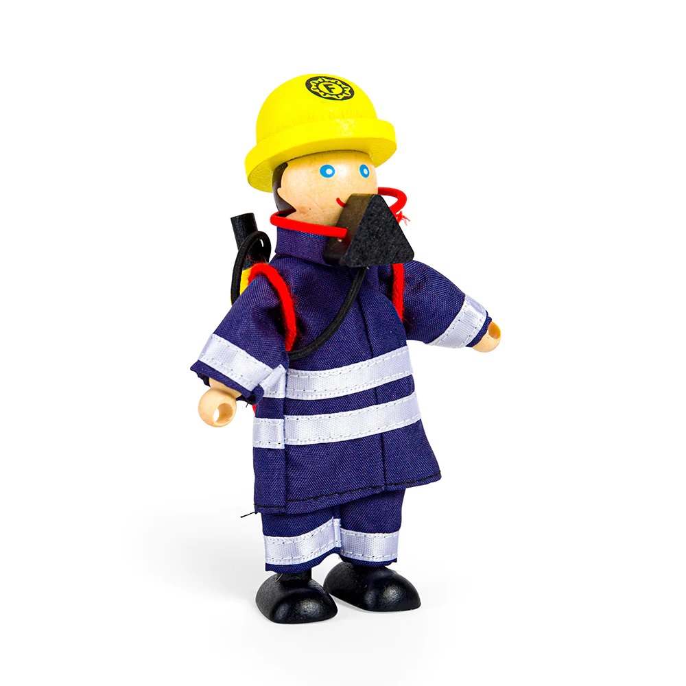 Figurines en bois pompiers