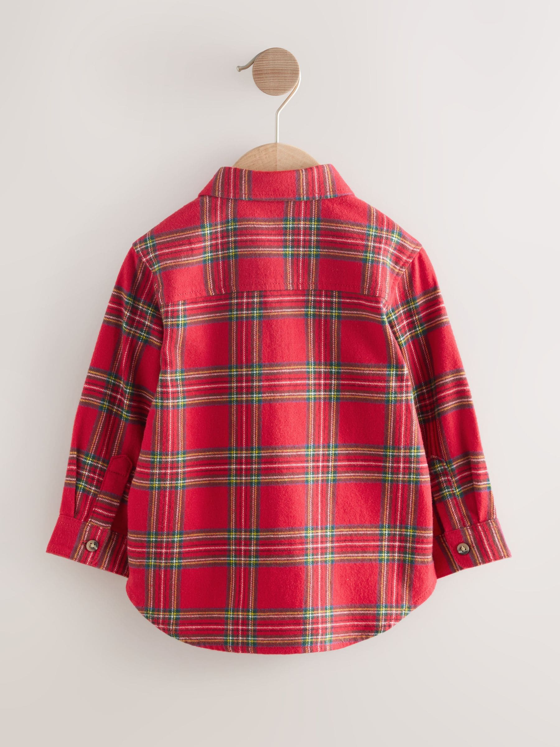 Rood met Schotse ruit - Geruit kerstoverhemd met lange mouwen (3mnd-7jr)