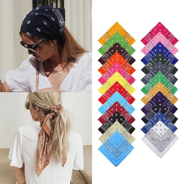 Bandana skjerf sjal snus klut paisley mønster lys lilla
