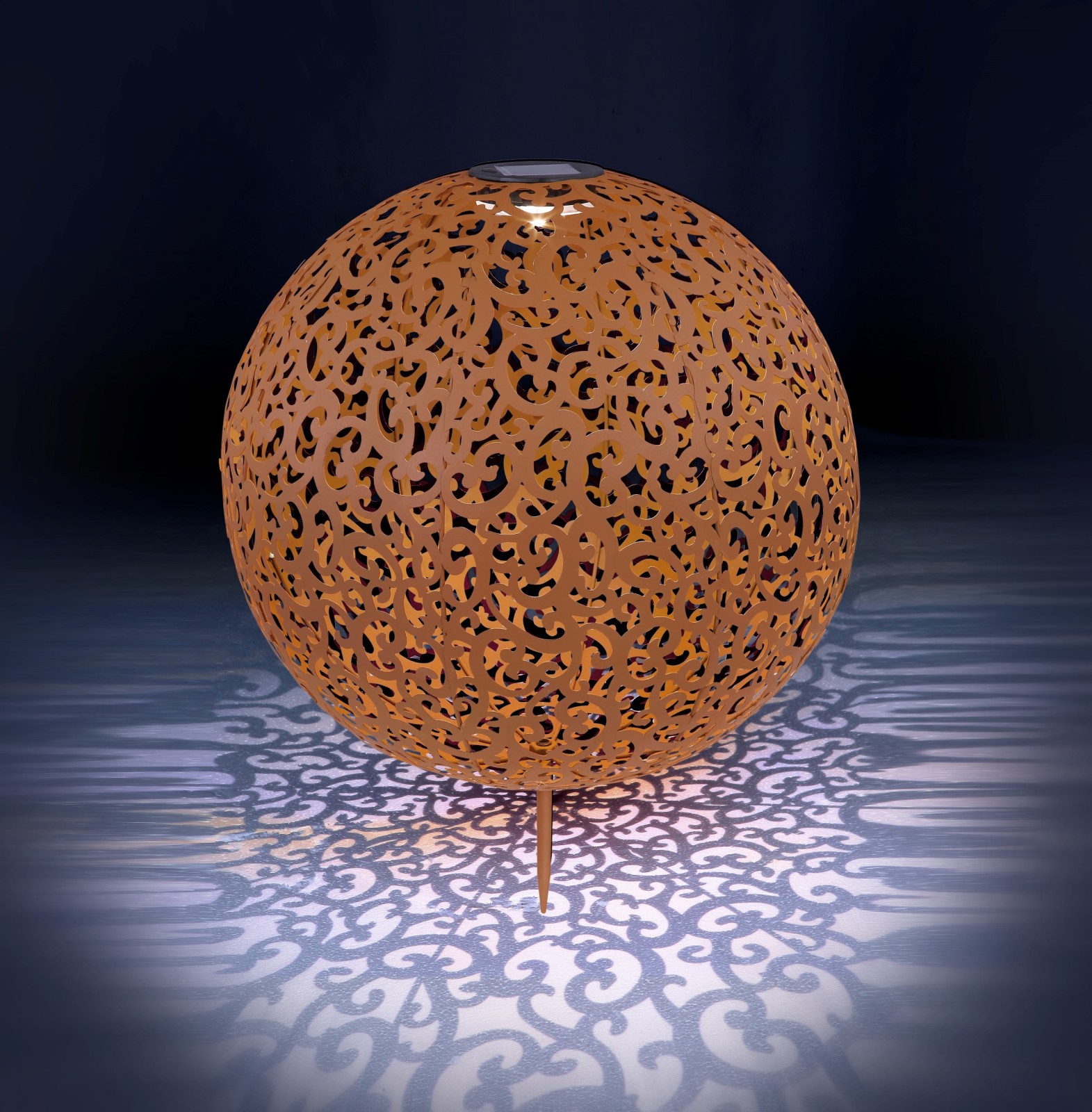 Solarleuchte - rost - Metall - Ø 40 cm