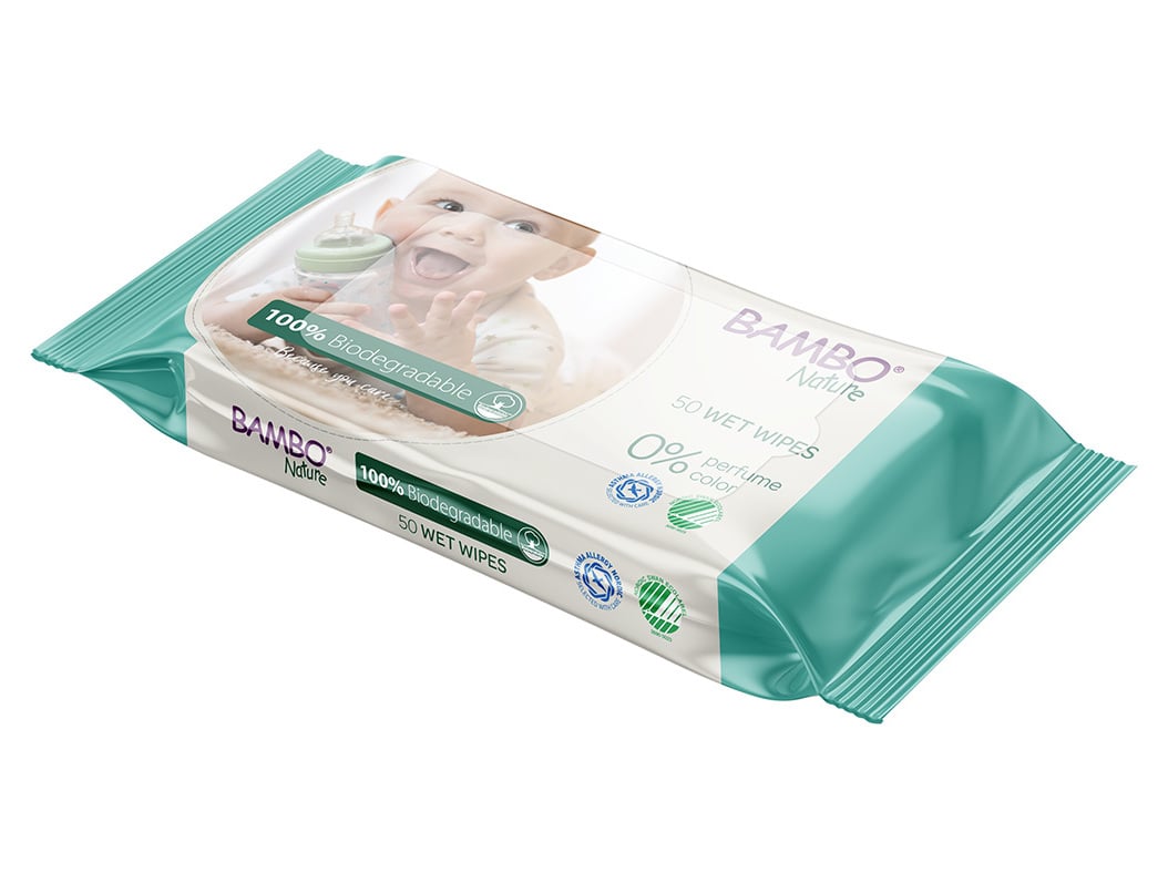TOALHITAS BAMBO NATURE BIODEGRADÁVEIS 50UN