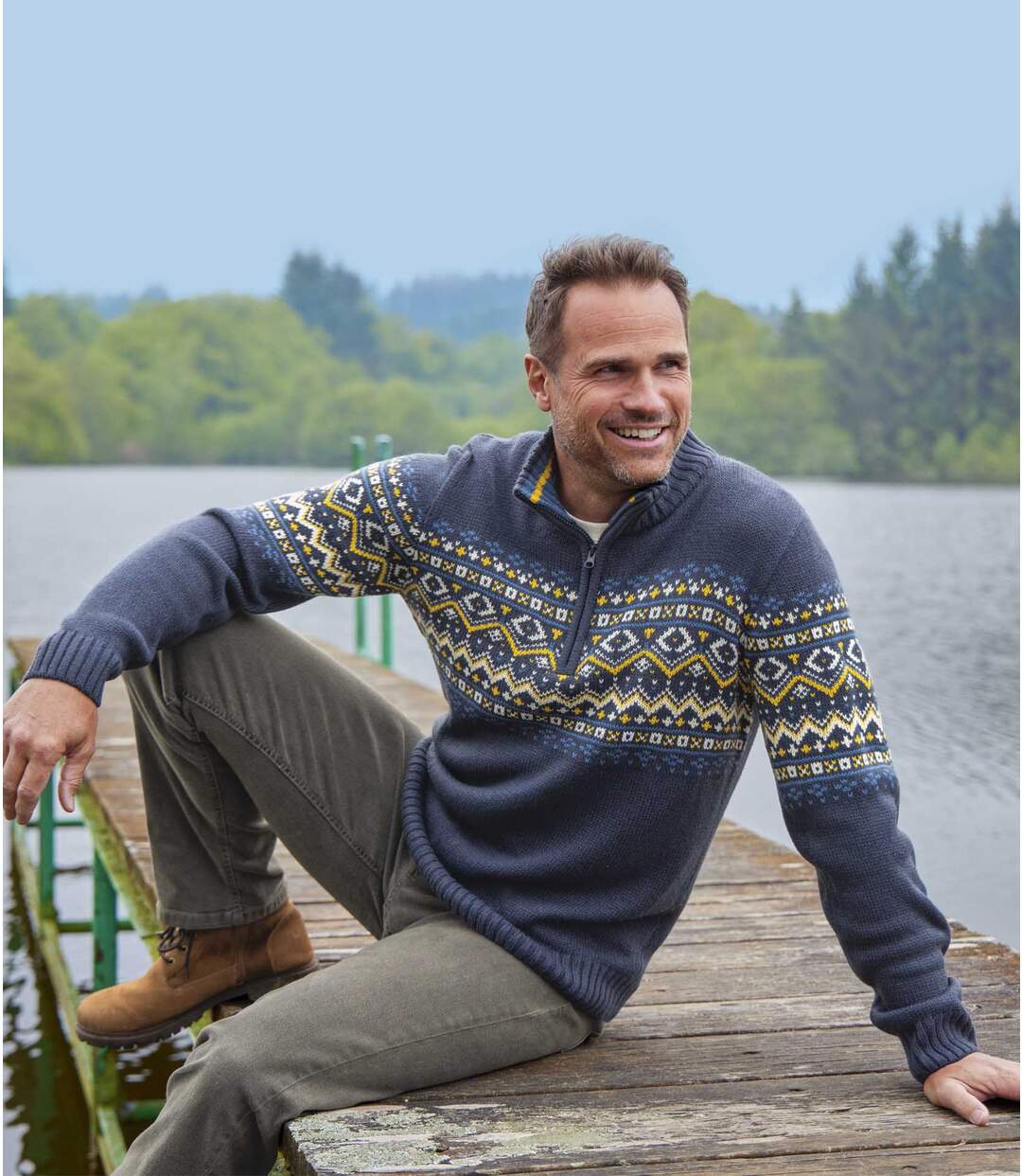 Pull Camionneur Tricot Jacquard