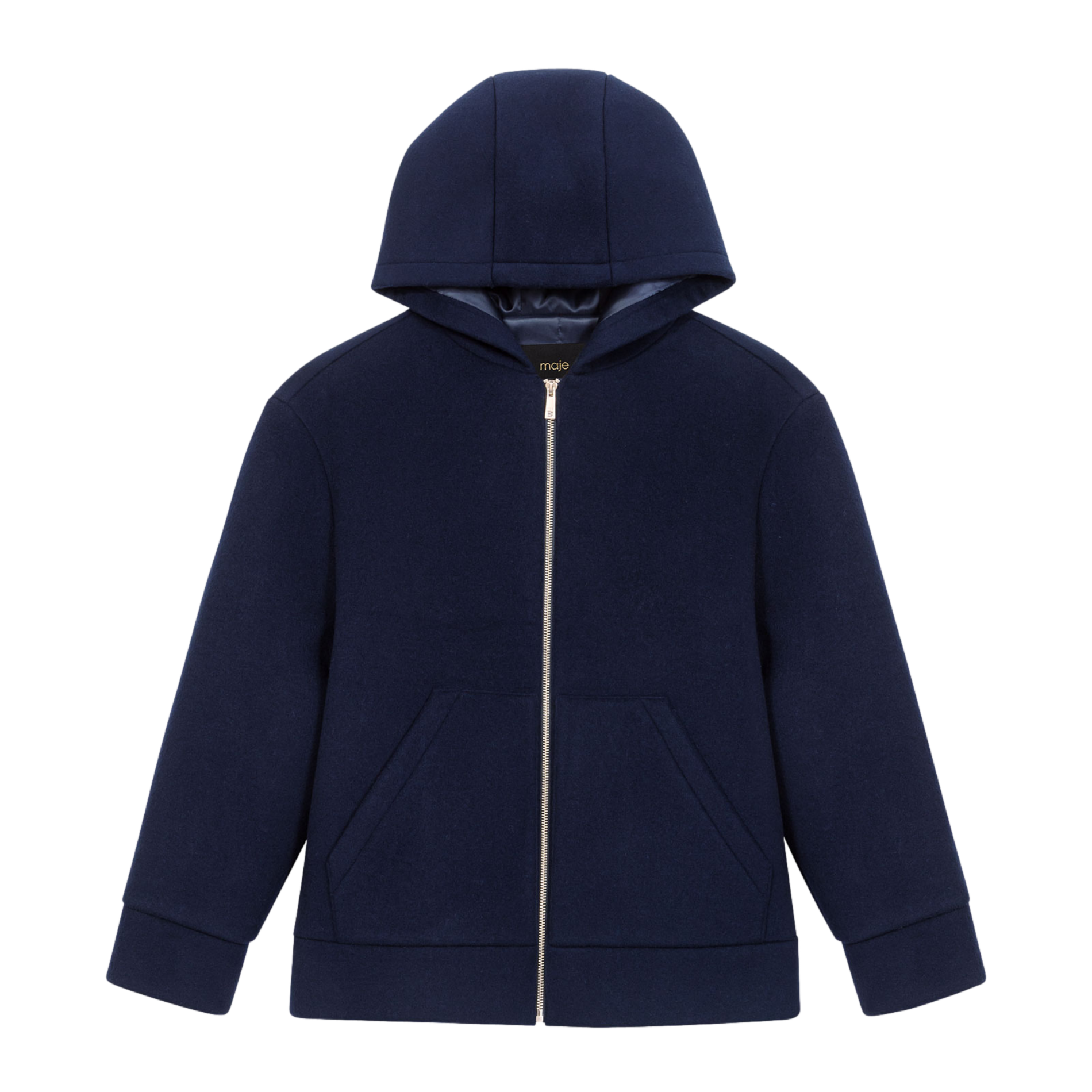 Sweat zippé en laine mélangée | Bleu