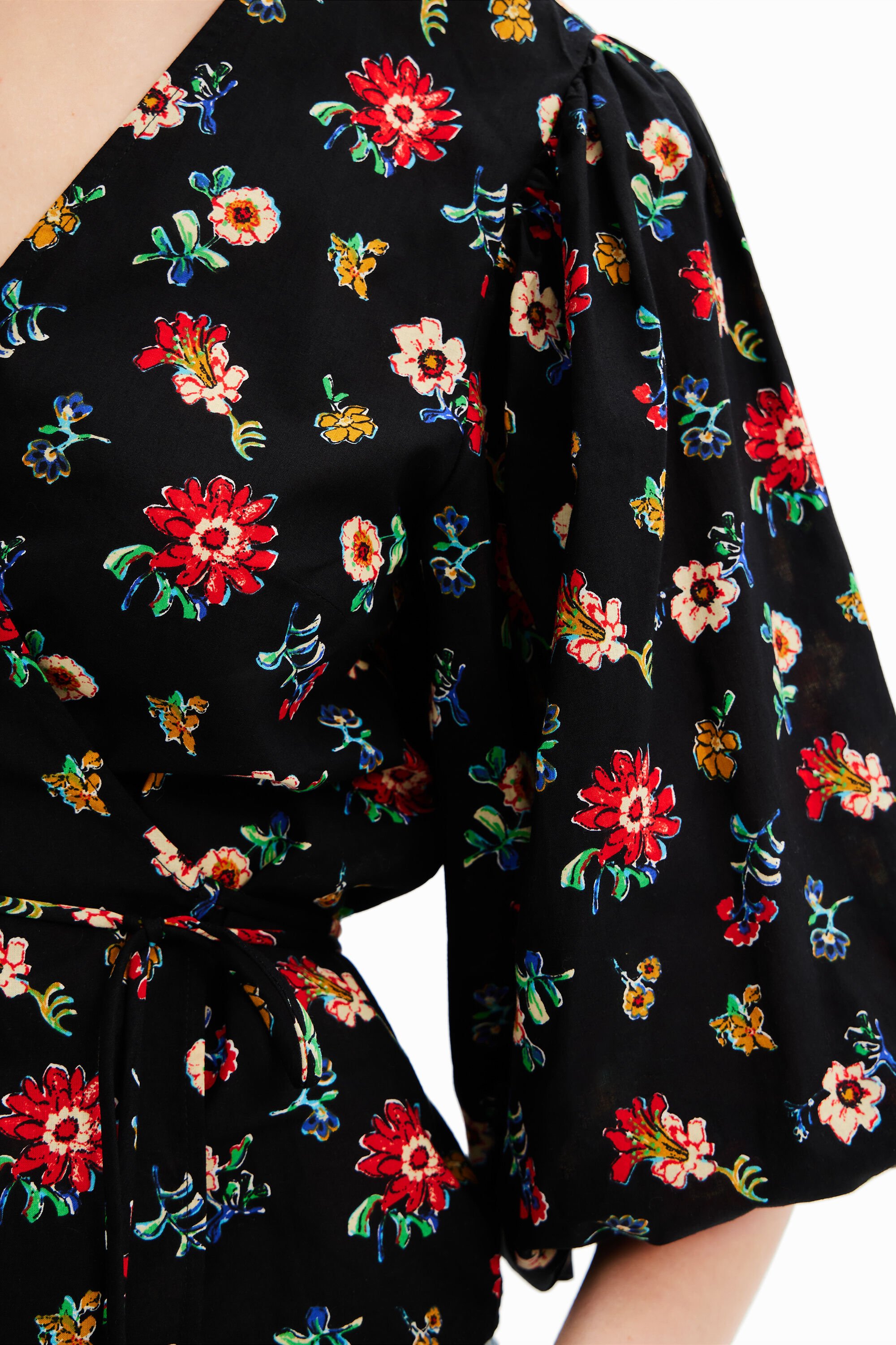 Blouse croisée fleurs