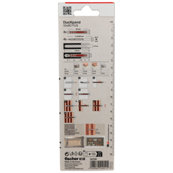Fischer DuoXpand constructieplug 10x80 mm 4 stuks
