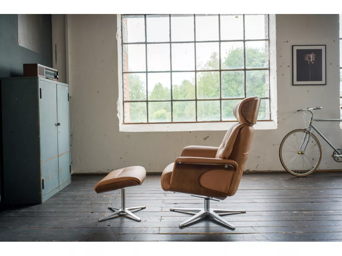 Fauteuil - marron cuir - TOSAR