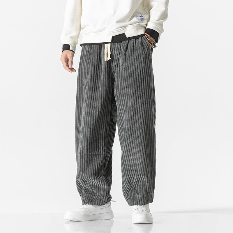 Blueforce - Corduroy cropped broek met trekkoord in de taille
