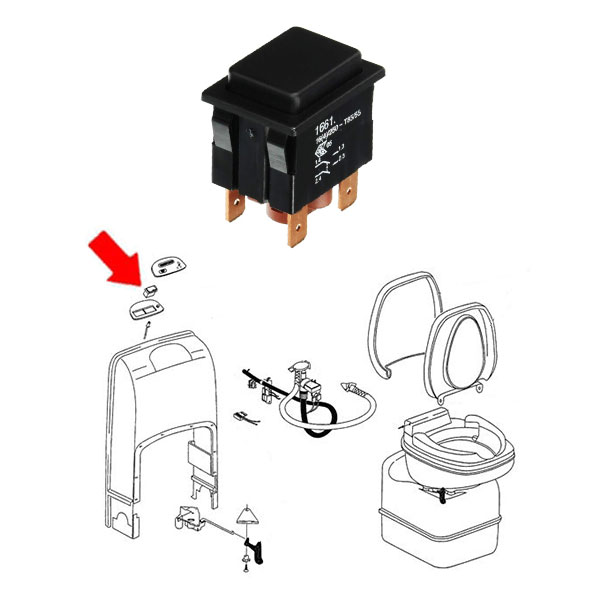 Interrupteur chasse d'eau WC THETFORD SC200