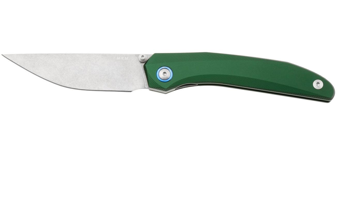 MKM Detonario DT-AG Stonewashed Böhler M390, Green Aluminium, zakmes, TNT Knives design