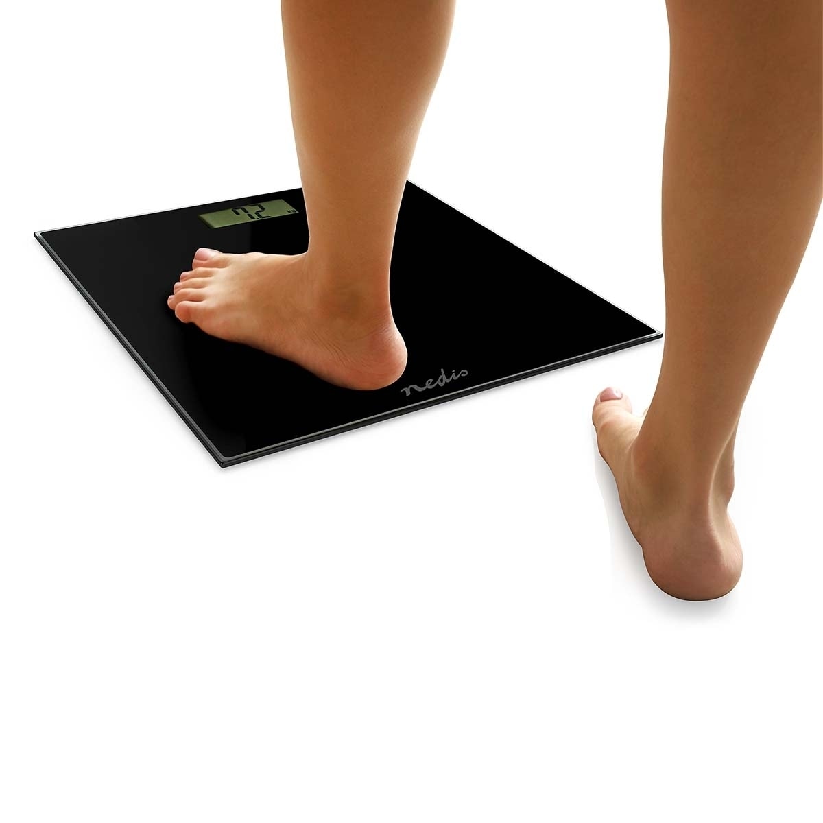 Nedis Personvekt | Digital | Sort | Herdet Glass | Maksimal vekttrykk: 150 kg