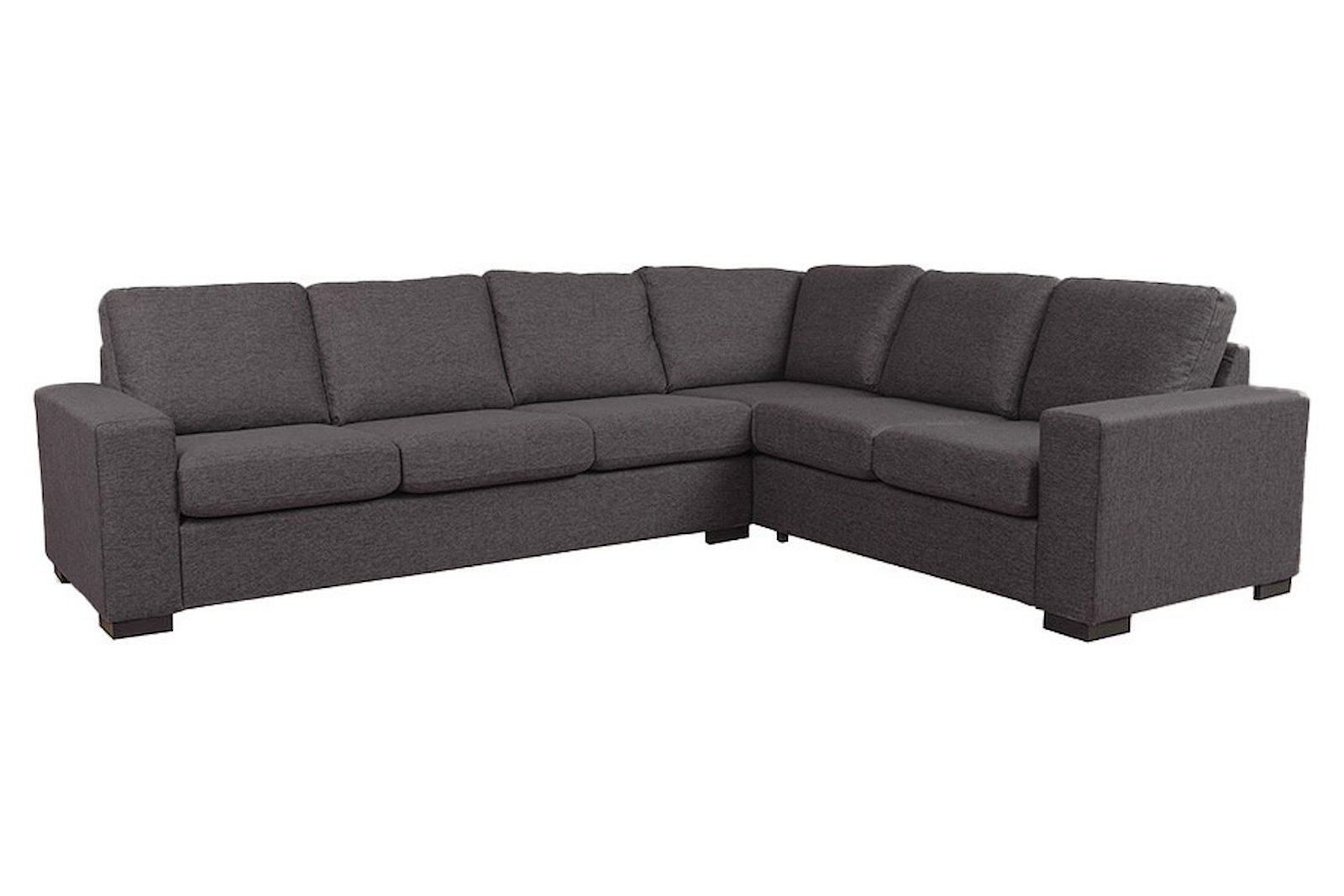 Max hjørnesofa 32 hjørne i tekstil Hygge 97 grey med sorte ben
