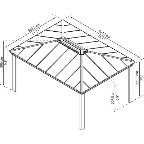 Palram - Canopia Dallas 4900 havepavillon - antracit