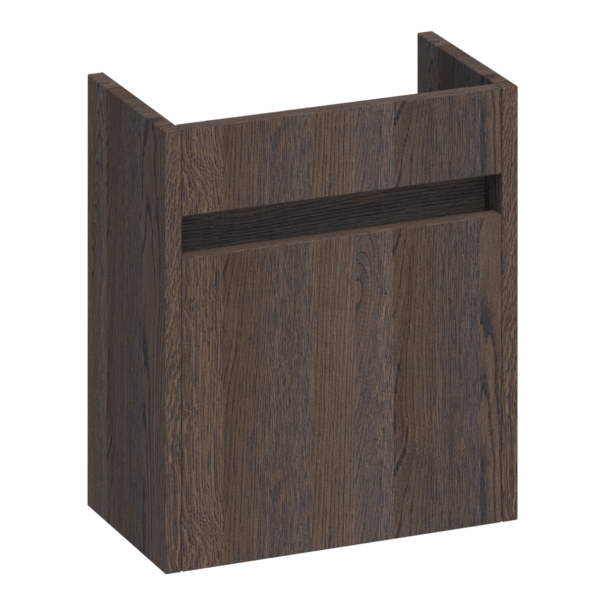 Brauer Adore fonteinkast 40cm met 1 deur rechtsdraaiend lamellen eiken zwart