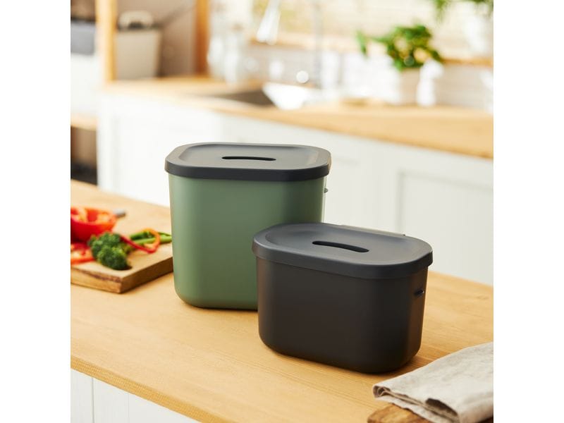 Rotho Recyclingbehälter Jive 99.2 l, Grün/Schwarz/Weiss 5-teiliges Recycling-Müllsystem