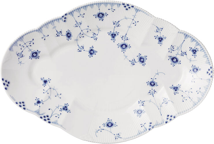 Royal Copenhagen Blå Elements fad 46 cm. Hvid