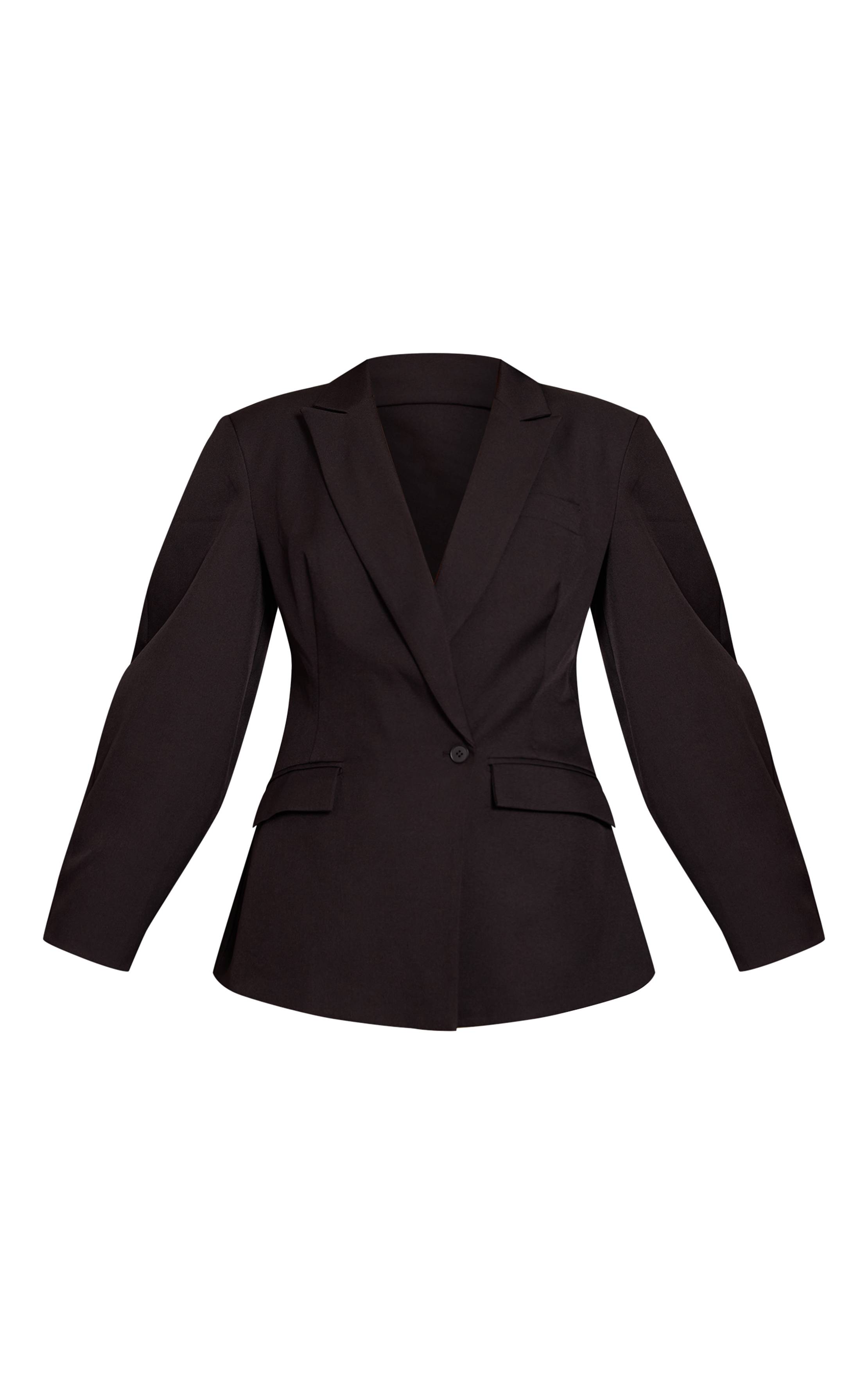Noir Blazer À Manches Cocon Et Détail Asymétrique
