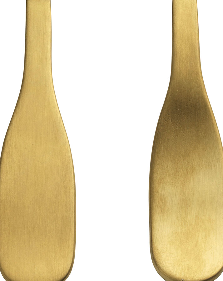 Besteck-Set DINNER 3-teilig aus Edelstahl in matt gold/messing