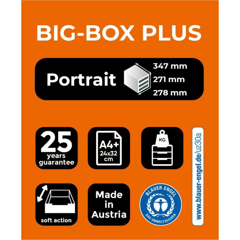 Module de classement Big Box Plus 5 tiroirs Metallic - Argent