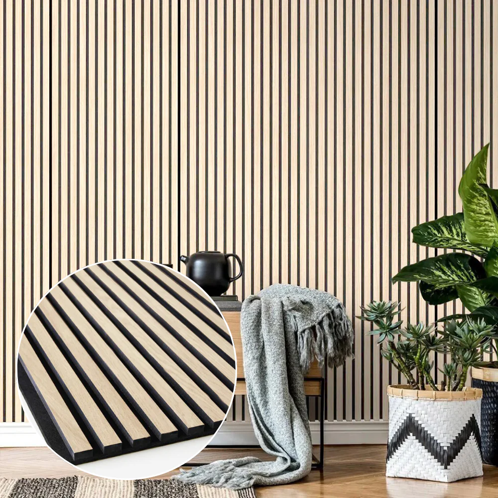 Set van 2 akoestische panelen / wandpanelen van houtfineer en vilt | Pine Comfort 244 x 60 cm | myHarry