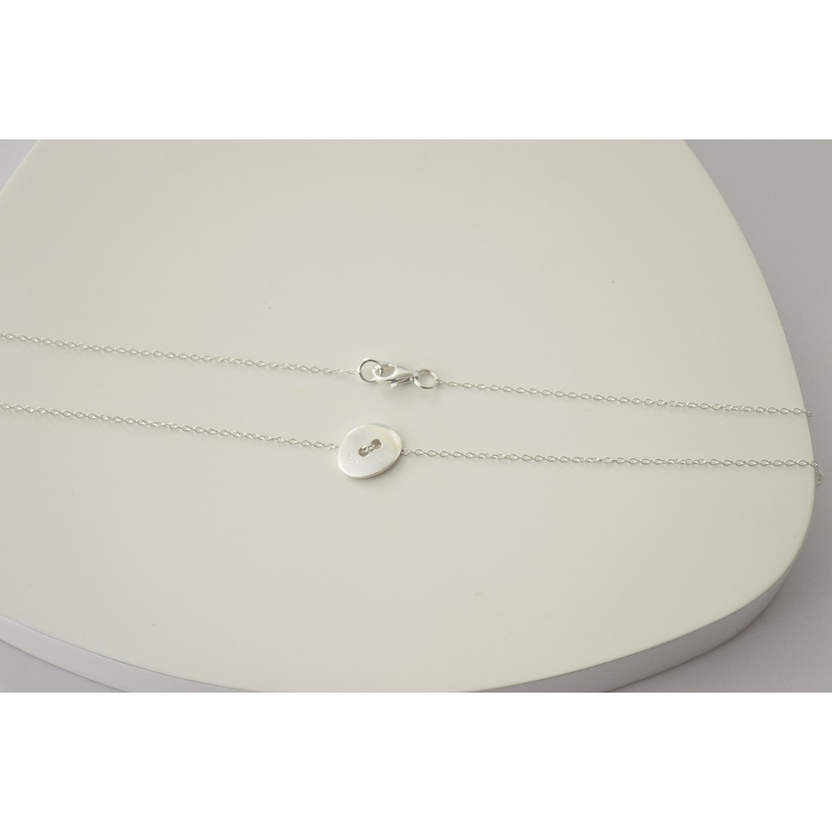 Collier délicat minimaliste Pendentif bouton  argent 925