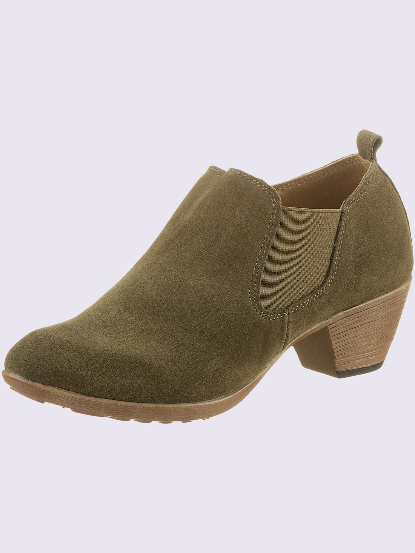 Bottines cuir velours de vache.