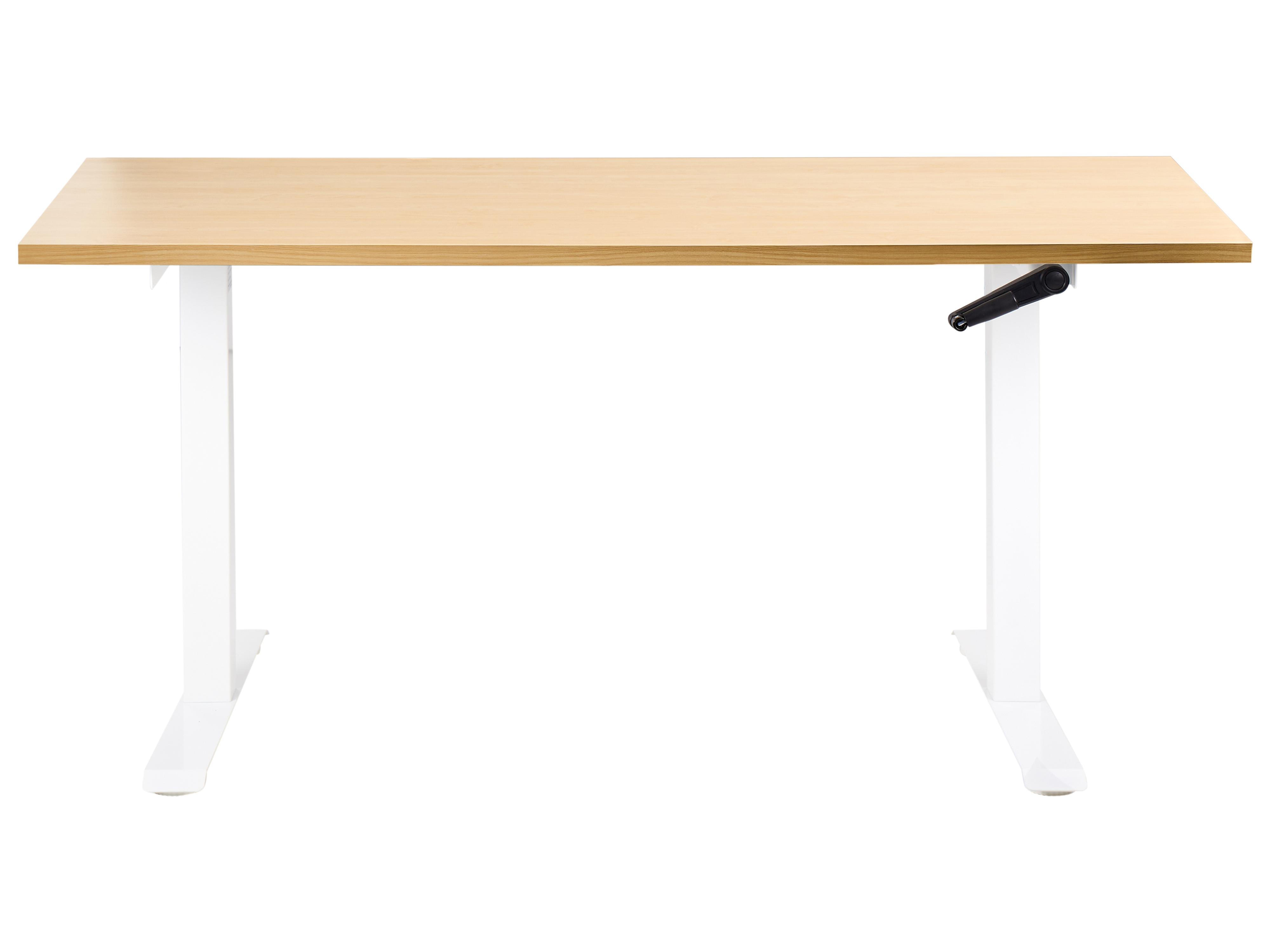 Handmatig verstelbaar sta-bureau DESTINES Lichtbruin/wit 160 cm 72 cm