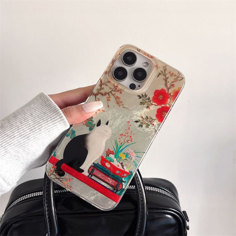 VanDi - Lunar New Year Cat telefoonhoesje / kwastje / set - iPhone 16 Pro Max / 16 Pro / 16 Plus / 16 / 15 Pro Max / 15 Pro / 15 Plus / 15 / 14 Pro Max / 14 Pro / 14 Plus / 14 / 13 Pro Max / 13 Pro / 13 / 13 Mini