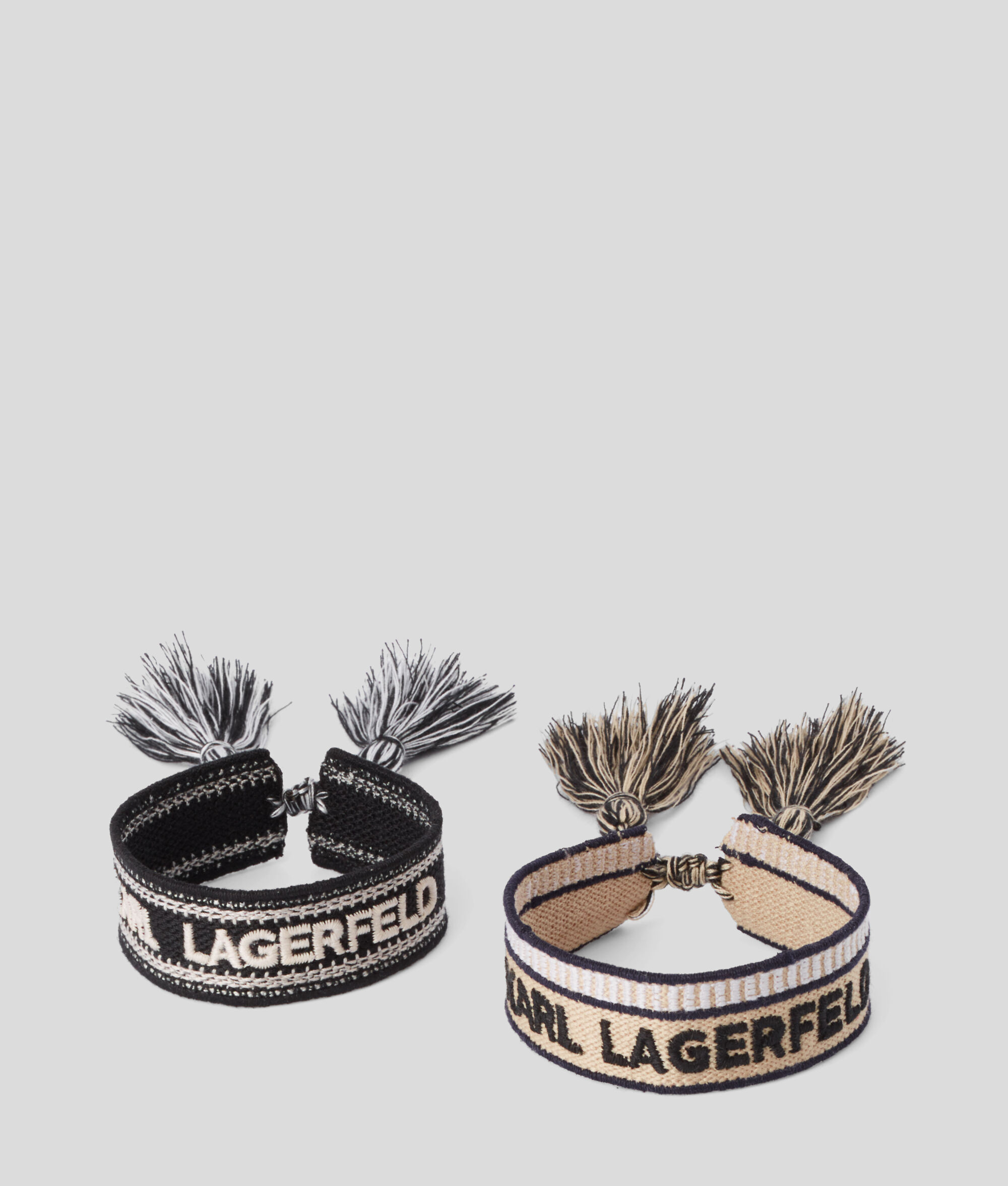LOT DE DEUX BRACELETS K/WOVEN – NOIR/BEIGE