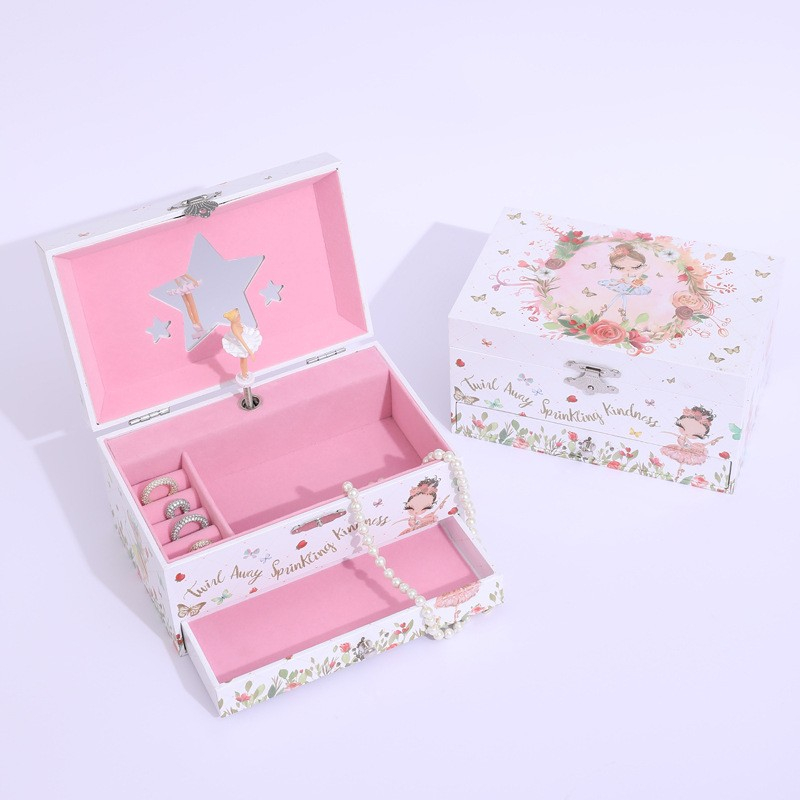 (11.5x18cm) 2in1 Kinder Spieluhr Schmuck Kästchen Schatulle Home Dekoration - Ballerina