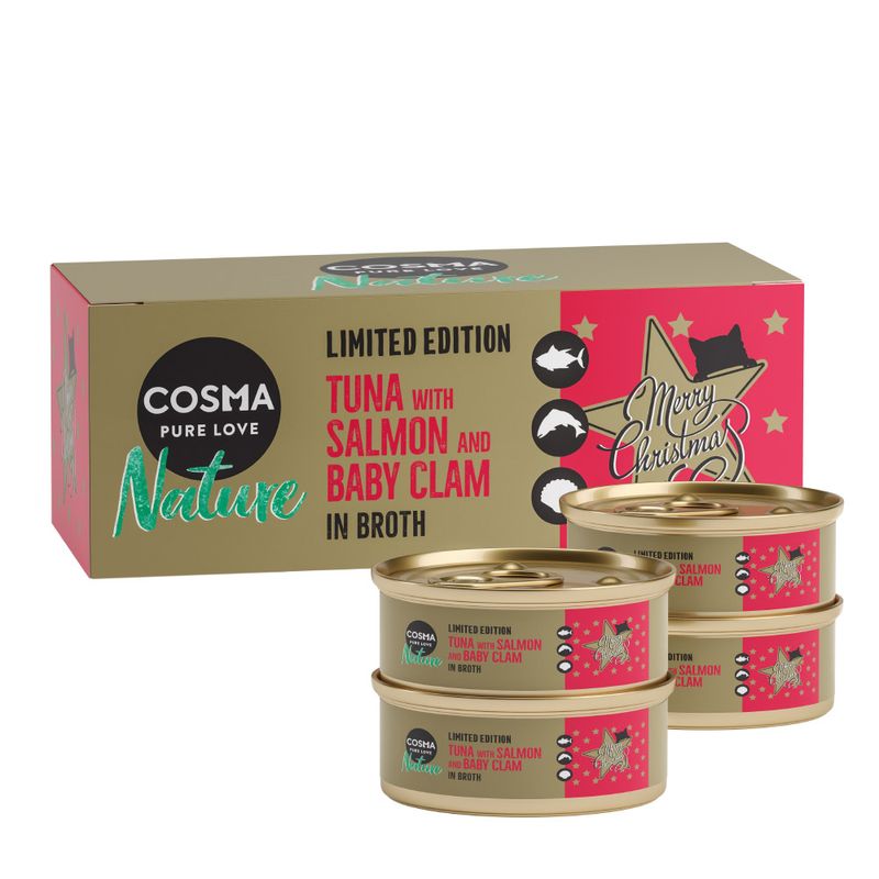 Cosma Nature Édition de Noël : thon, saumon, petites moules